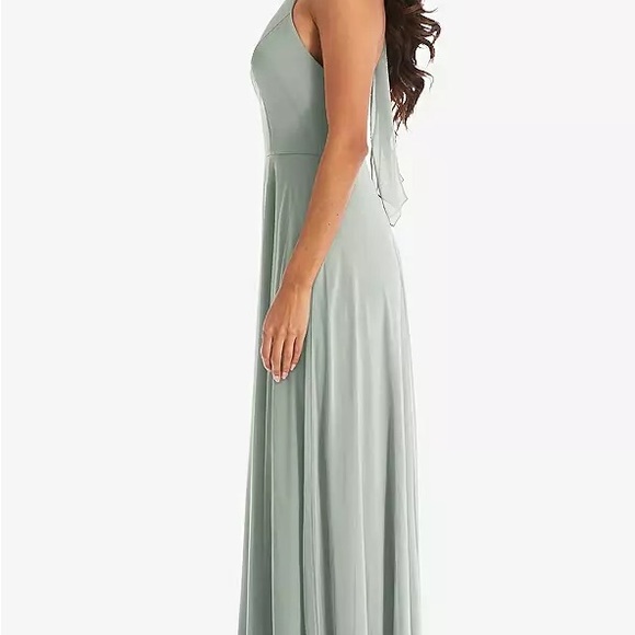High Neck Halter Backless Maxi Dress in Willow Green - Size 6 - Picture 2 of 3